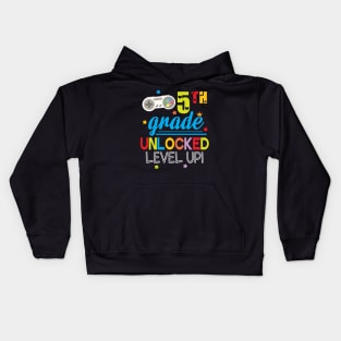 Gamer Students 5th Grade Unlocked Level Up Back To School Kids Hoodie